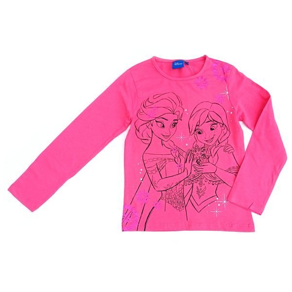 Camiseta Frozen manga larga rosa dibujo