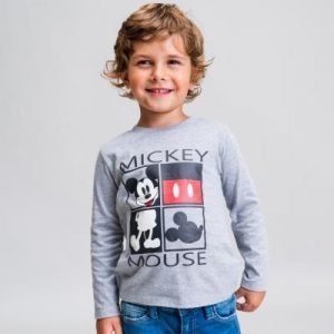 Camiseta Mickey gris manga larga