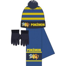 Conjunto gorro, bufanda y guantes Pokemon